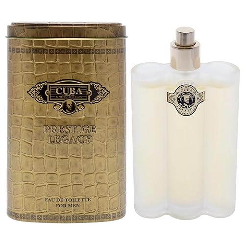 Cuba Prestige Legacy Eau De Toilette Spray Parfums Des Champs para hombre, 3 onzas, marrón