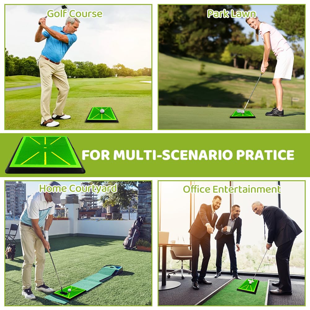Flintronic Tapete para Swing De Golf, Alfombrilla De Golf para Columpio, Base Goma Antideslizante, para Análisis y Detección de La Ruta de Oscilación, para Hogares, Interiores y Exteriores