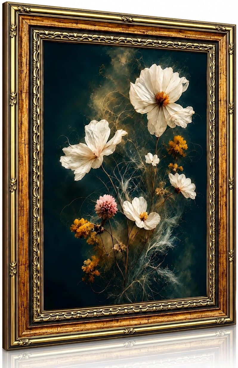 Framed Floral Wall Art Vintage Canvas Print Green Plant Poster Gallery Art Suitable For Living Room Bedroom Office And Other Home DéCor 8x10 Inches Ready To Hang Or Tabletop