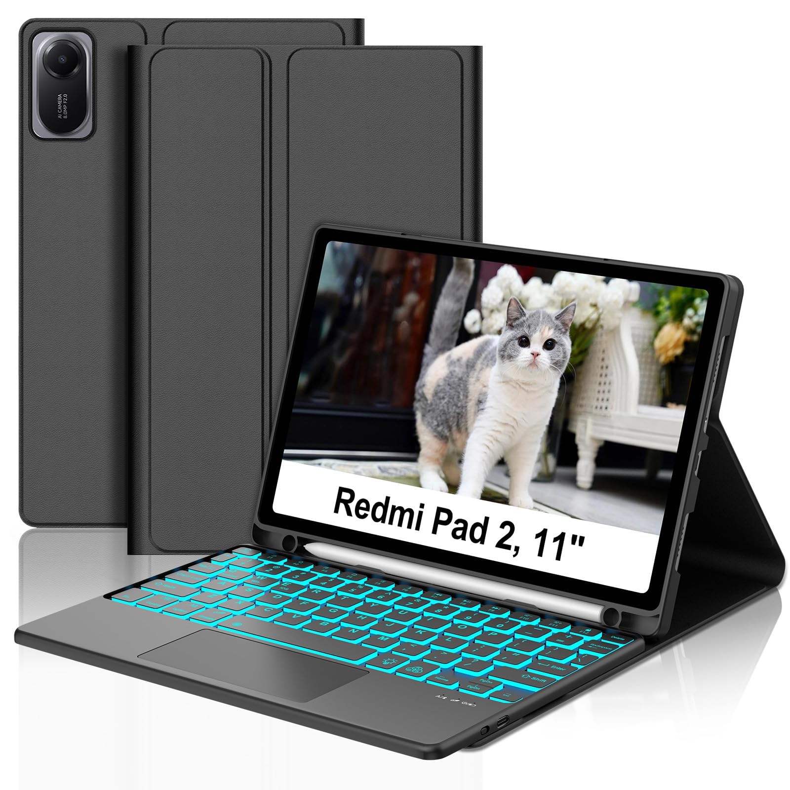 IVEOPPE Keyboard Case for Redmi Pad 2 2025/Redmi Pad SE 11 Inch 2023