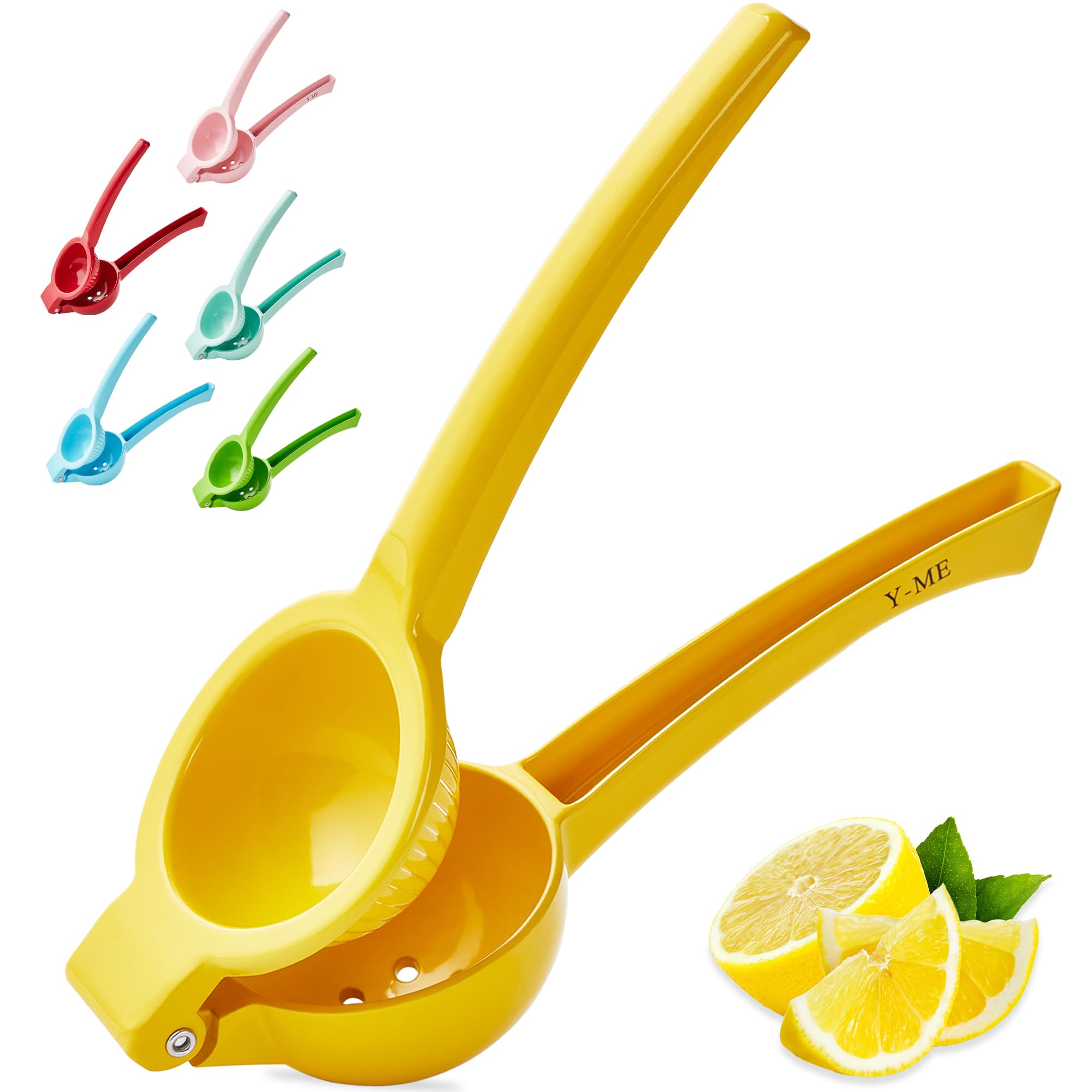 Manual Citrus Juicer, Metal Lemon Squeezer, Professional Hand Juicer, Kitchen Tool (Yellow)