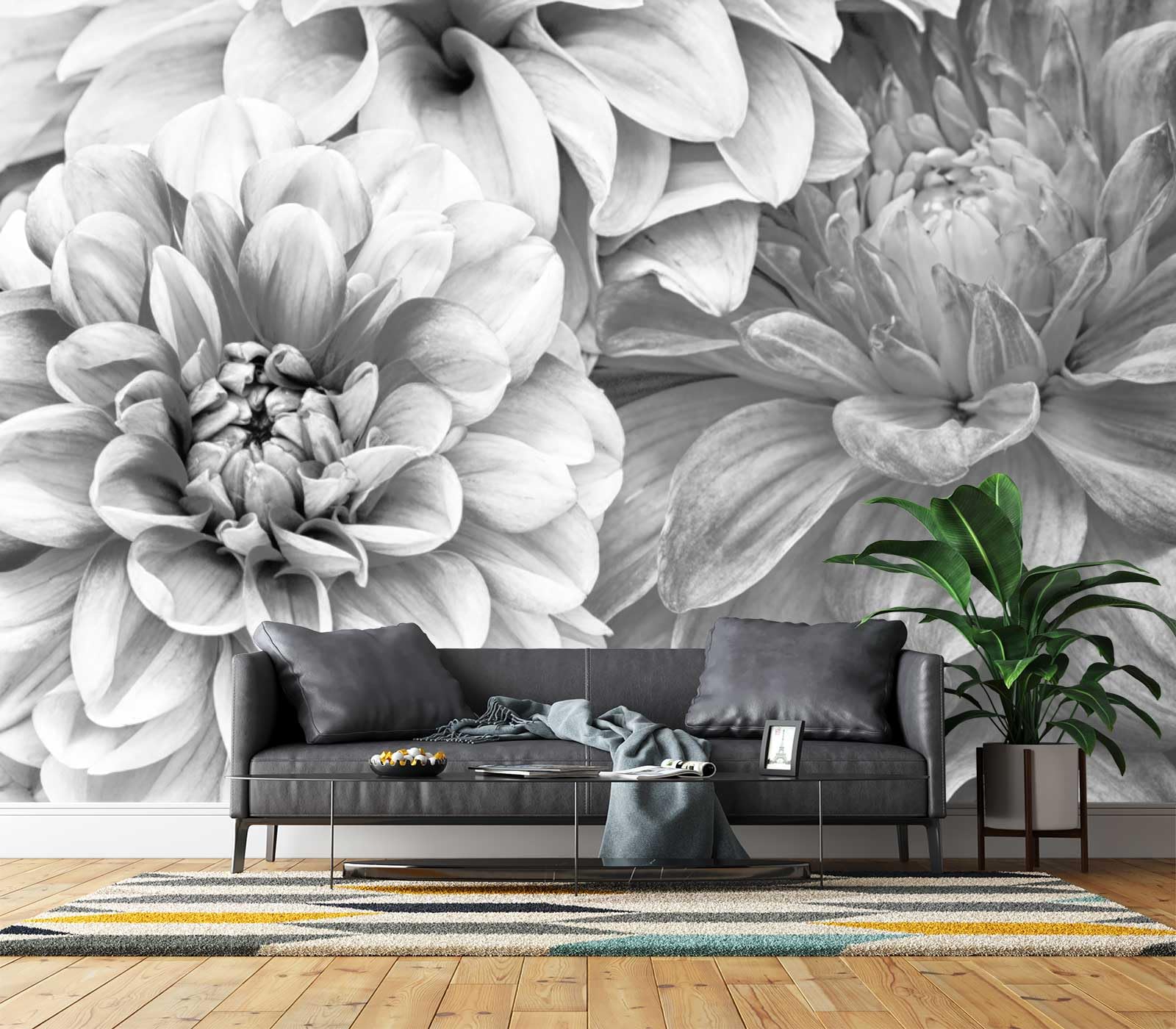 Cliouar-Vintage Large Petals Wall Mural wallpaper-178 x 117