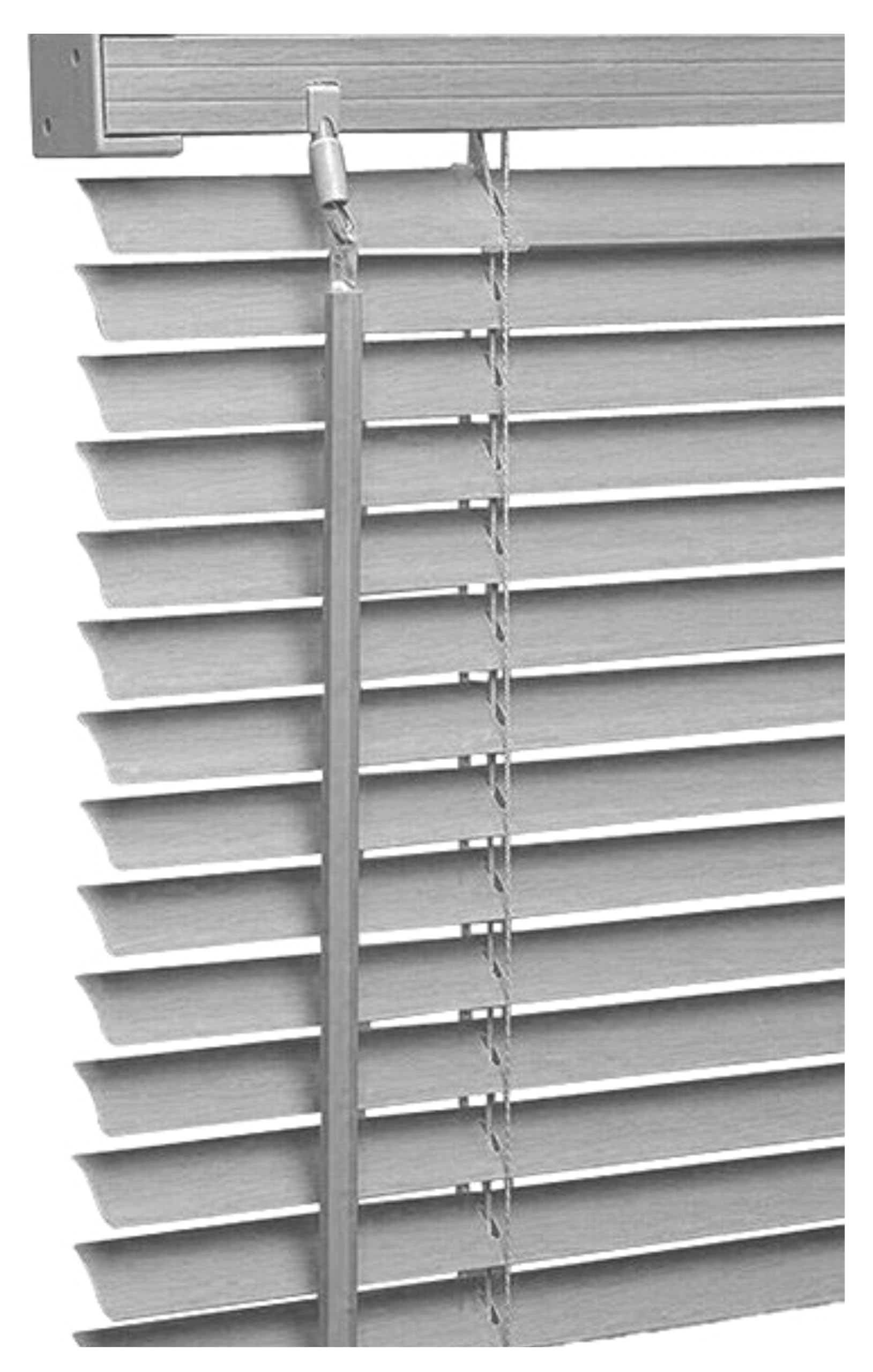 New PVC Wood Effect Venetian Blinds,Easy Fit Window Blind White 45cm to 180cm Home Office (105cm(Height) - 150cm(Drop), Grey-PVC)
