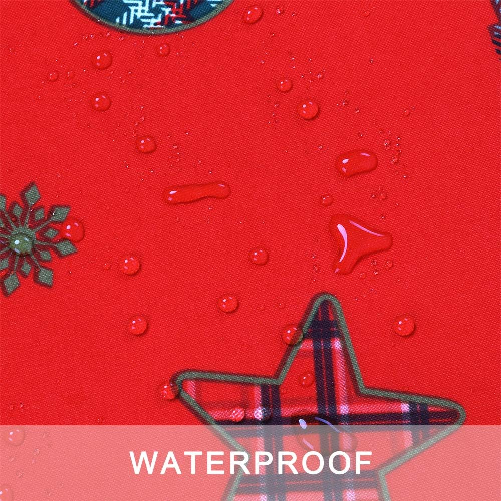 LEEVAN Christmas Tablecloth Rectangle Waterproof Spillproof Stain Resistant Decorative Fabric Table Cover Washable Table Cloth for Dining Room Kitchen Party Holiday Decor (54"x54", Red)