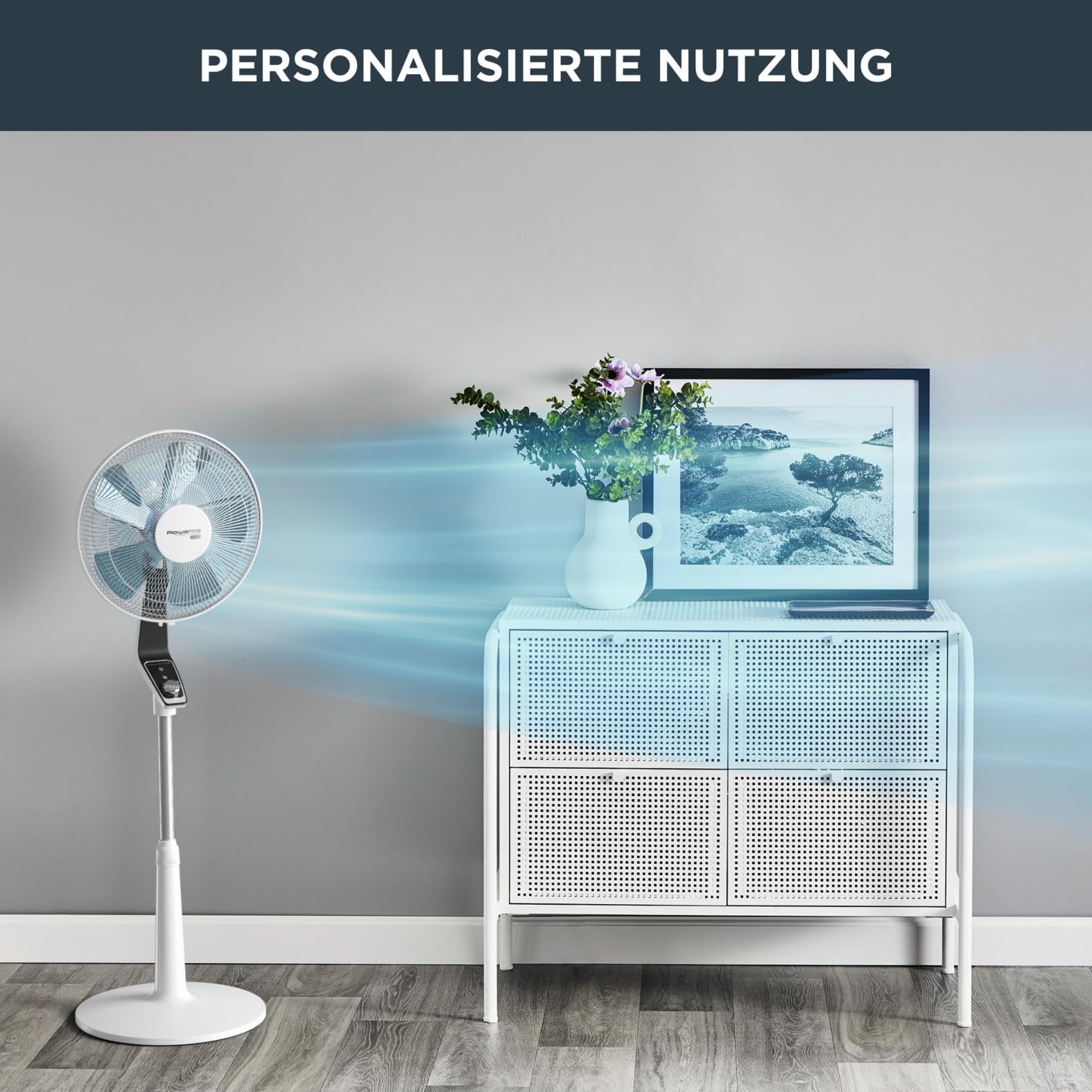 Rowenta Turbo Silence Standventilator, 45 dB(A), 72 m³/min, 4 Geschwindigkeiten, Silent Night, Turbo Boost, 120° Oszillation, Höhenverstellbar, VU5640
