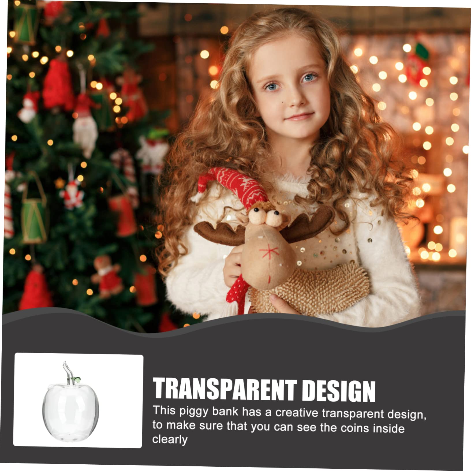 Amazon.co.jp: EXCEART Apple Piggy Bank Coin Saving Jar Decorative Piggy  Crystal Apple Figurine Paperweight Changing Piggy Bank Cash Bank Apple  Shape ...