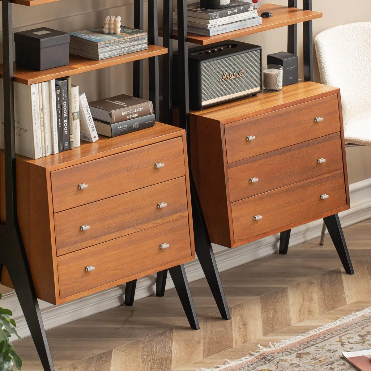 KNOBWELL 6 Pack Brushed Satin Nickel Kitchen Knobs for Cabinets and Drawers, Vintage Cabinet Knobs Dresser Knobs, Single Hole 1.4" Cabinet Handles