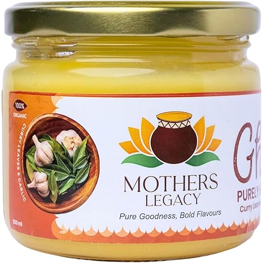 Mother Legacy Pure Organic Garlic Flavour Cow Ghee 250 ml Tr