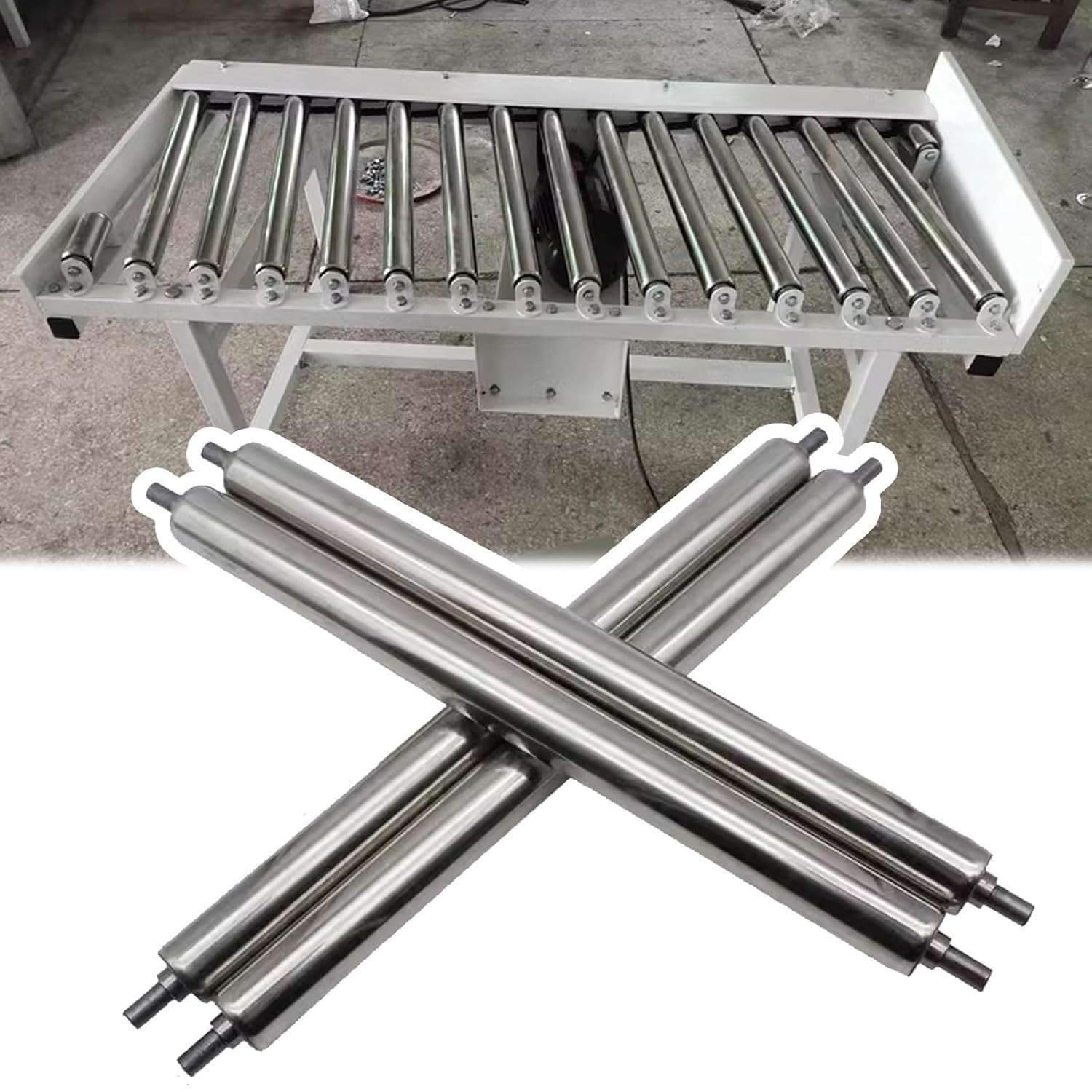 Industriel Acier Inoxydable Convoyeur Rouleaux 6. 1 cm Diamètre Robuste Roues de Remplacement pour Usines & WarehousesLoading/Unloading Rouleaux Lot de 4