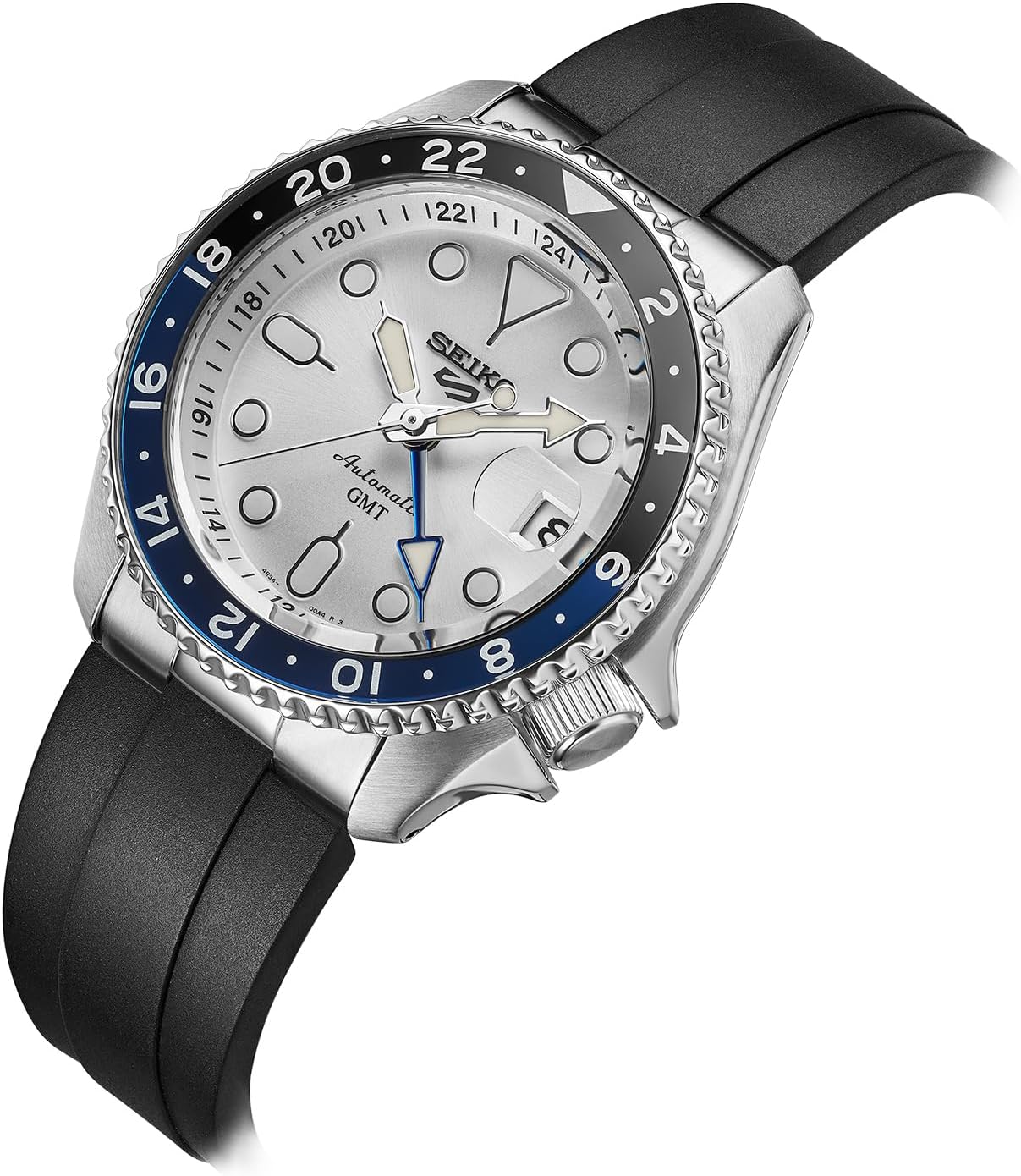 Crafter Blue 22mm Rubber Strap for New Seiko 5 Sports, GMT Series, etc