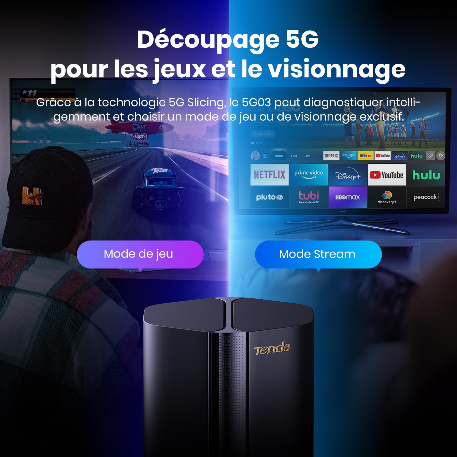 Tenda Routeur 5G NR SIM, Routeur Wi-FI 6 Mesh AX1800, Box 5G, Plug&Play, Easy Mesh, 2 Ports Gigabit, Connecte Jusqu’à 128 Appareils, WPA3,Débit Jusqu’à 4,67 Gbps(5G03)