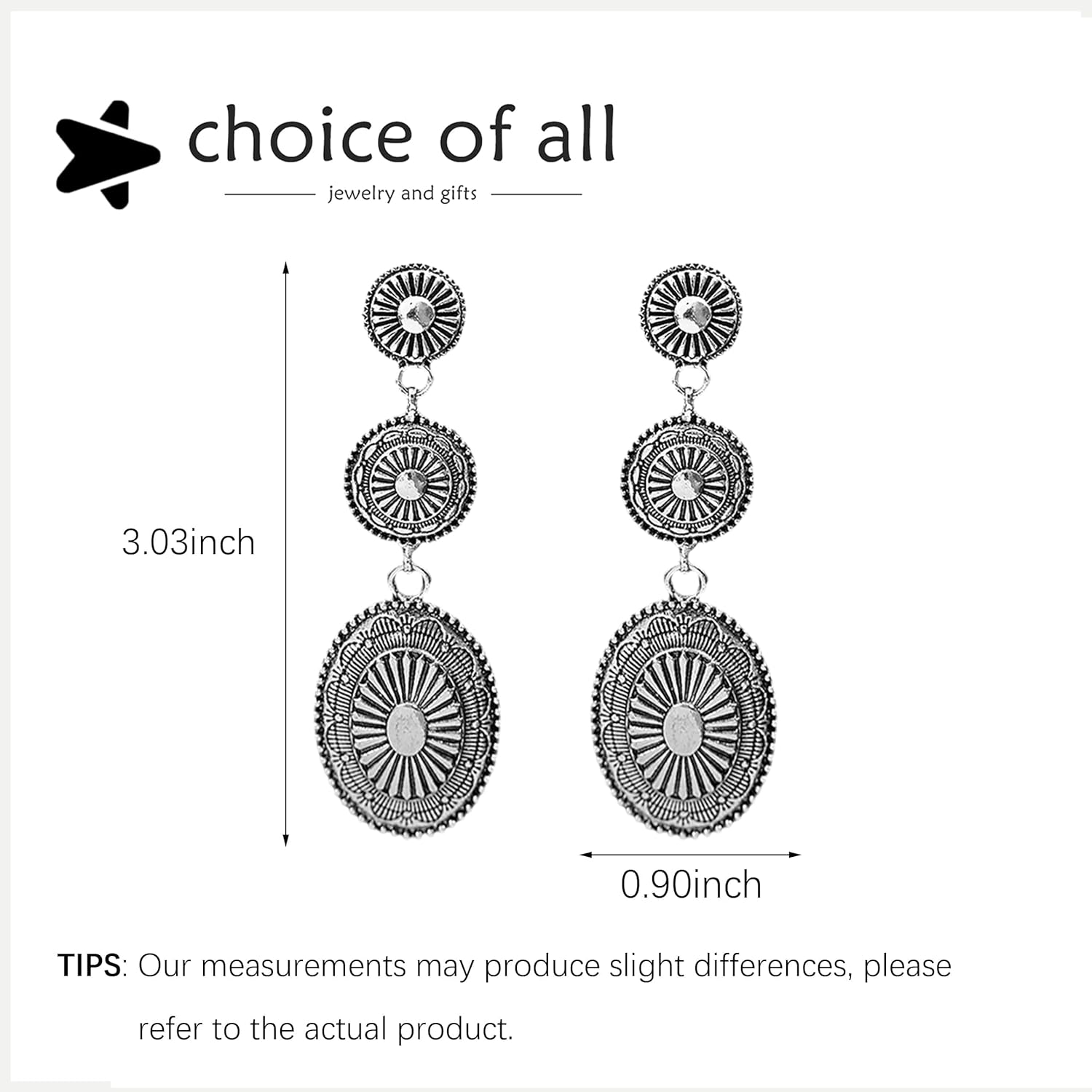 Western Earrings Western Outfit for Women Vintage Concho Earrings Oval Turquoise Dangle Earrings Rodeo Country Concert Outfits Jewelry Gifts - Image 6