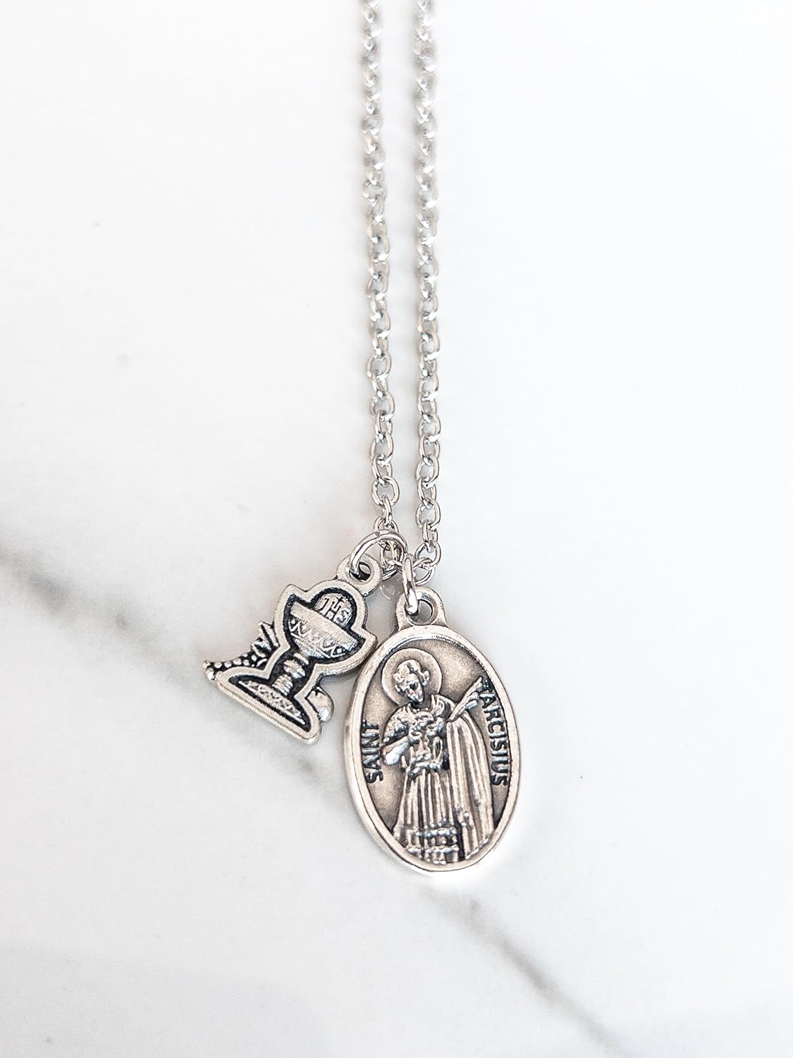 St Tarcisius Medal Necklace – Catholic Altar Server Gifts – Confirmation Jewelry for Boys or Girls