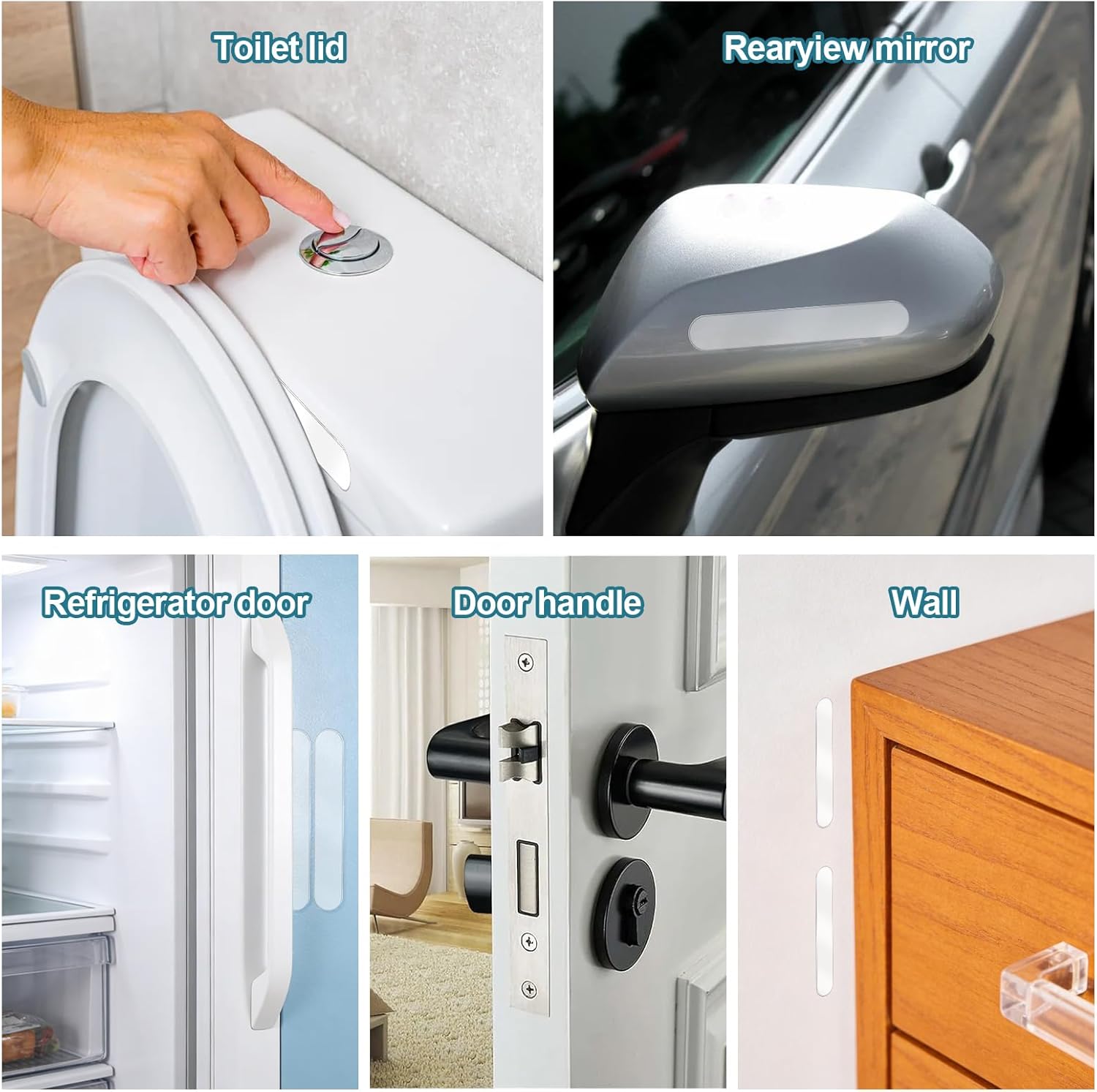 Sibba 50 Pcs Clear Silicone Cabinet Door Bumpers, Flat Furniture Bumpers Pads Self-Adhesive Sound Dampening Pads, Surface Protection Bumper Pad for Doors, Drawers, Kitchen Cabinets, Walls