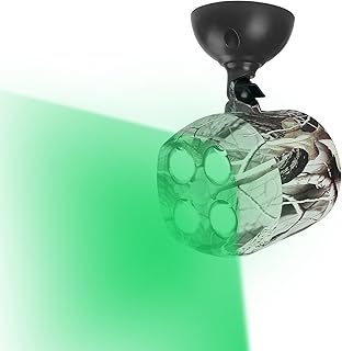 Trailwatcher Solar Security Night Light Deer Feeder Light Hog Hunting Green Light with PIR Motion Sensor 360°Rotation IP65 Waterproof for Predator Coyote Pig Varmint Animal Night Hunting or Home Security