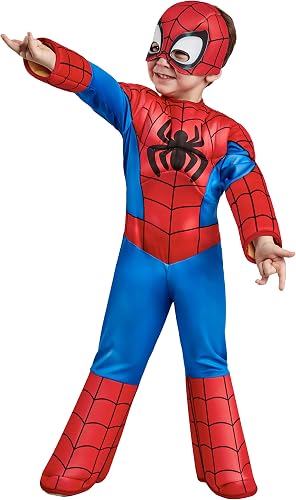 Rubies Official Marvel Spidey and His Amazing Friends Spider-Man Deluxe Toddler Costume, Kids Fancy Dress, Size 3-4 Years