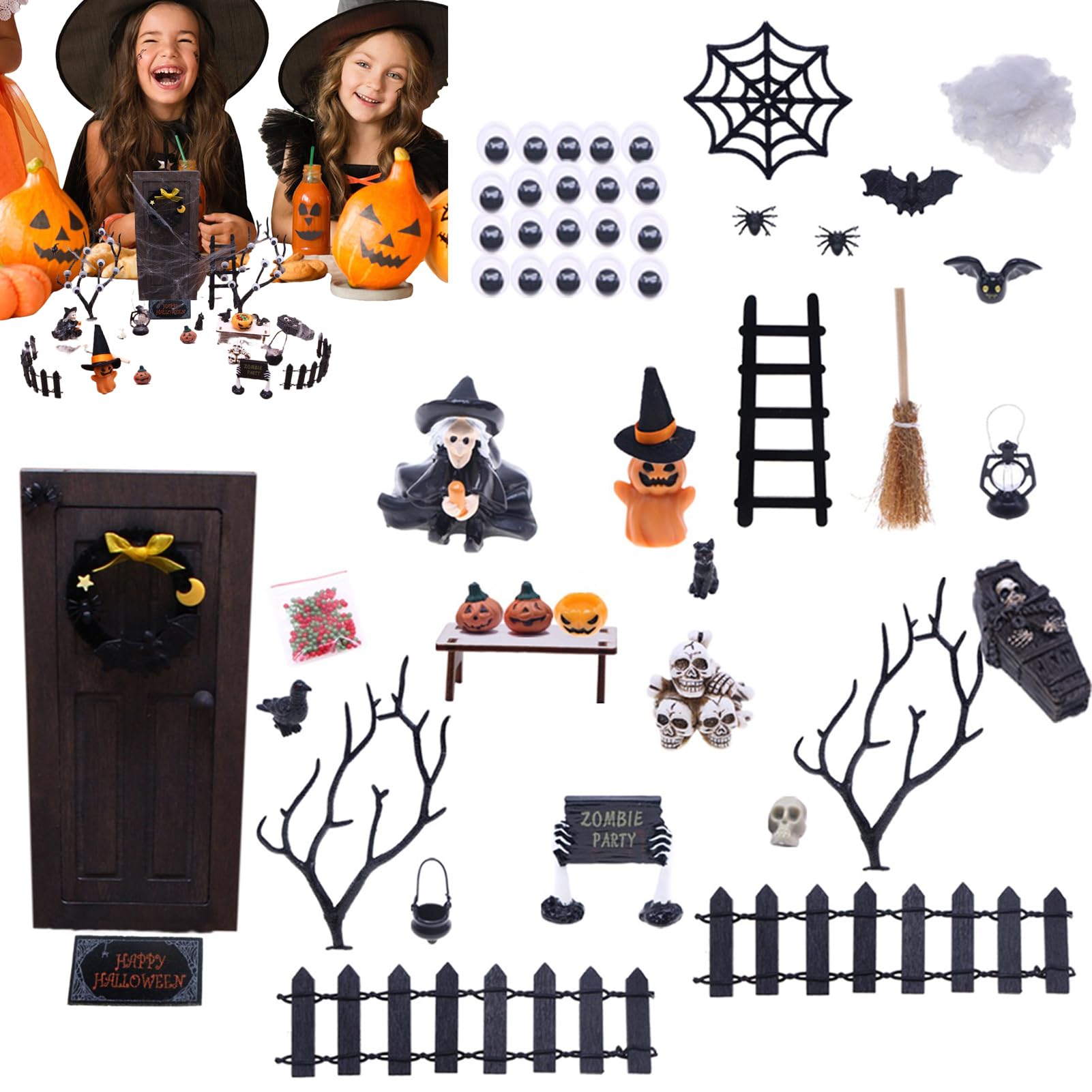 Maisons miniatures village Halloween pour décorer un petit appartement
