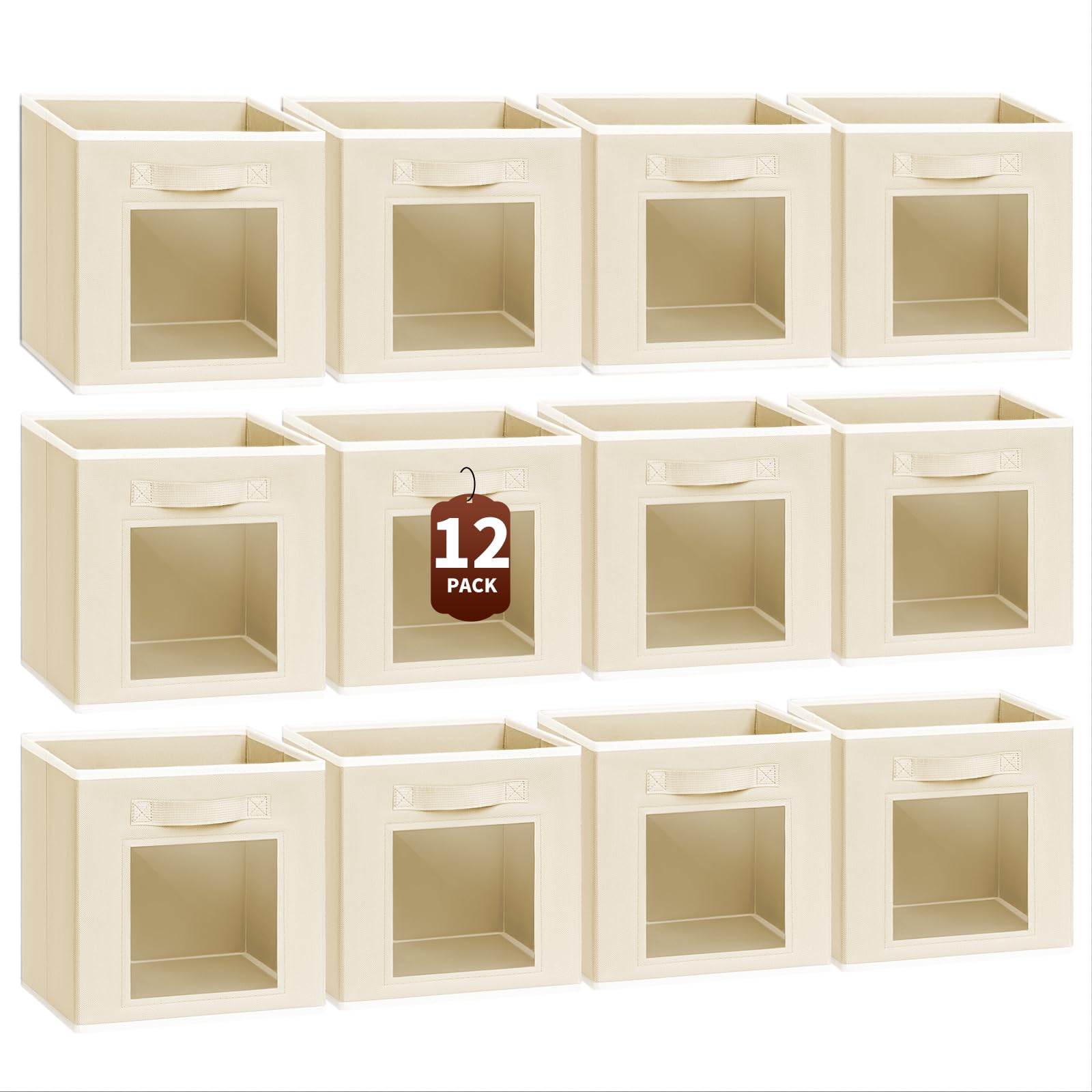 Cubes de rangement pliables Homsorout x12 avec fenêtre pour placard