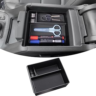Center Console Organizer Compatible with GMC Acadia Accessories 2017-2022 2023 SL SLE SLT Denali AT4 Armrest Insert ABS Material Tray Secondary Storage Box