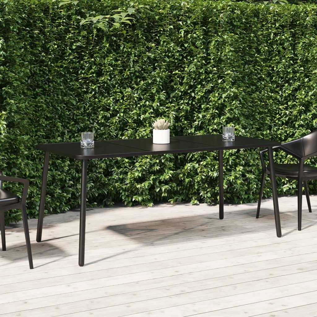 Stół ogrodowy, antracyt, stal, 165 x 80 x 71 cm, wytrzymały, odporny na warunki atmosferyczne, na balkon, taras, do ogrodu zimowego, werandy, idealny do grillowania, jedzenia i pikniku