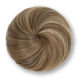 SARLA Hair Bun Extension Synthetic Drawstring Updo Fake Ballet Bun for Women Lady Donut Chignon Sandy Brunette