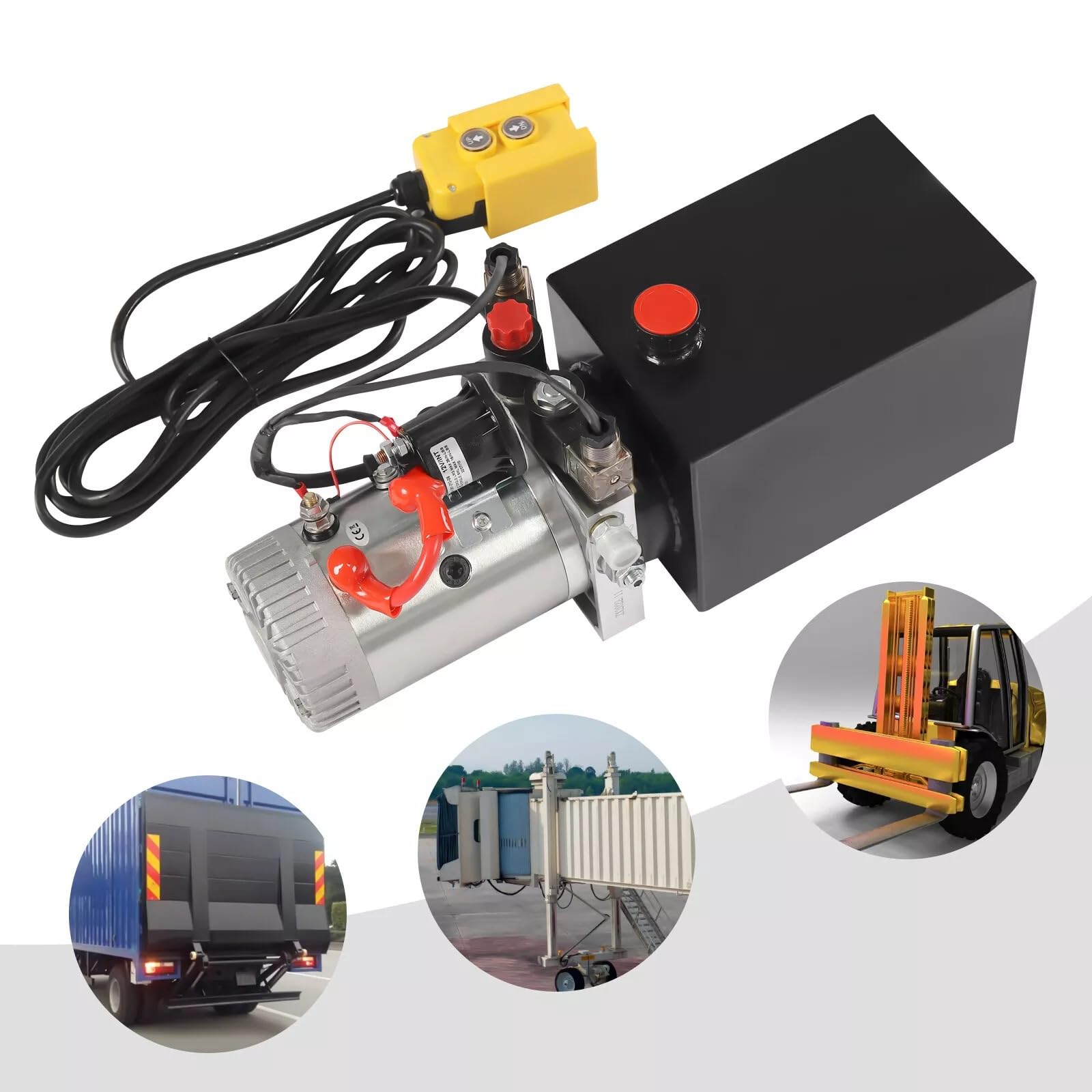 Bomba hidráulica eléctrica prensa hidráulica bomba eléctrica para remolques basculantes, sistemas hidráulicos, ascensores, vehículos de taller, con control remoto y protección contra sobrepresión