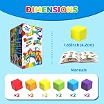 Pairez Toys Magnetic Building Blocks, 1.65 inch Large Magnetic Stacking Cubes for Toddlers, Sensory & Montessori Toys for Boys & Girls 1 2 3 Years Old (12 PCS)