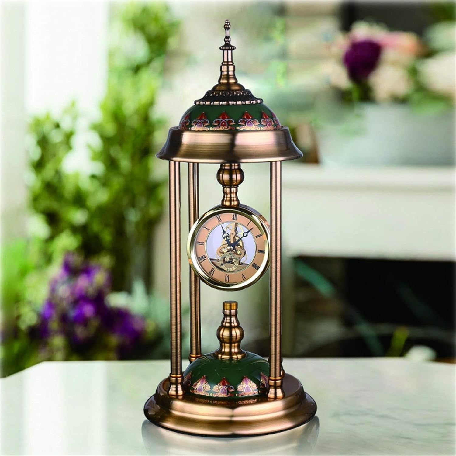 Desk Clock Table Clock Home/Fashion,Retro,Bedroom,Office/Desk Pendulum Clock/Living Room Table Clock,Mantel Clock,18.1 Inches Seat Clock