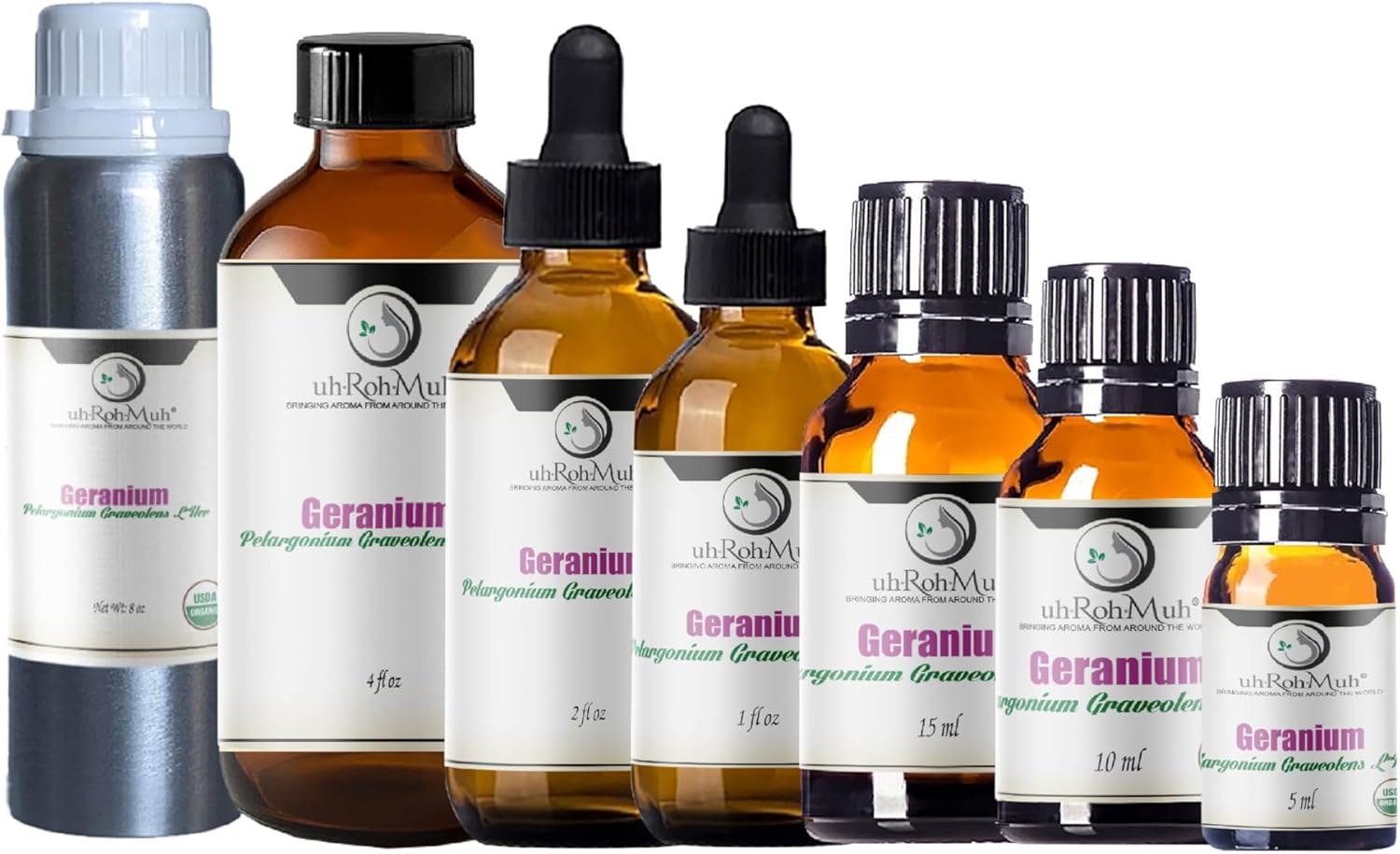 Geranium Organic Essential Oil - Steam Distilled Pelargonium Graveolens, Floral Sweet Aroma Middle Note Essential Oil for Aromatherapy, Skincare, Haircare and DIY Cosmetic Blends - Egypt - 5ml