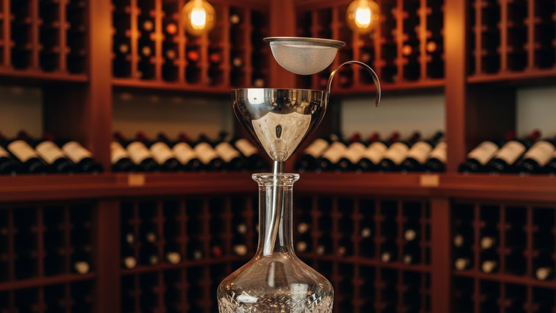Cilio Burgundy - Imbuto per travaso vino, in acciaio INOX lucido, con filtro