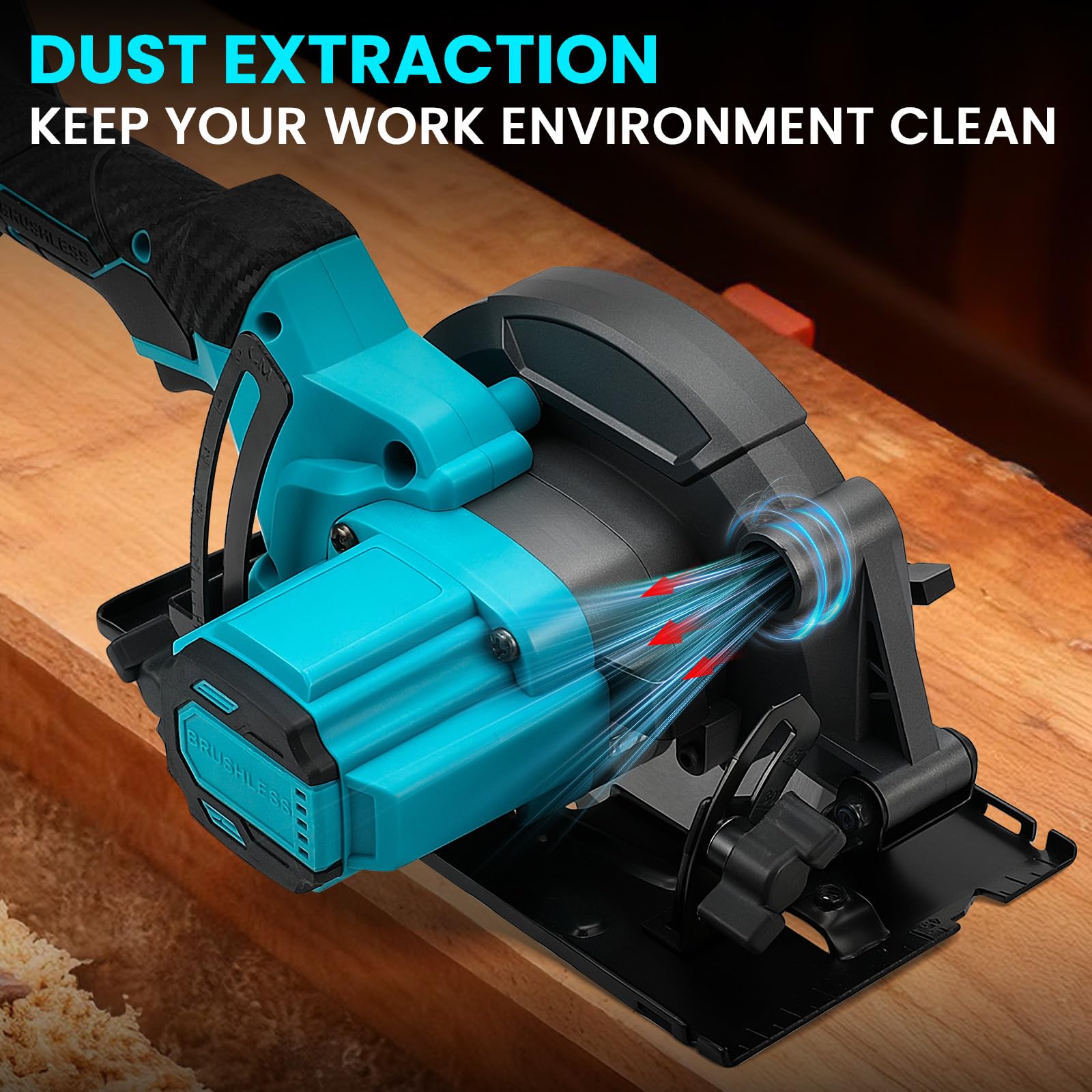 Sierra circular con batería para Makita 18 V batería, 1200W Sierra Circular de Mano 5800 RPM, sierra circular de mano con 3 hojas, minisierra circular sin escobillas para Corte de Madera/Plástico
