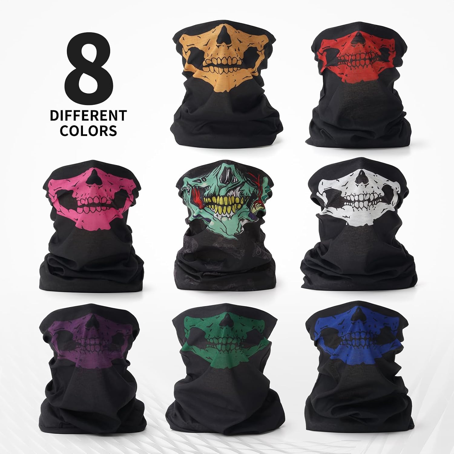 13PCS Dirt Bike Goggles for Men, 5 ATV Riding Motocross Goggles with UV Protection & 8 Breathable Bandana Face Masks for Offroad Motorcycle, Dirtbike, Ski, and Snowboard
