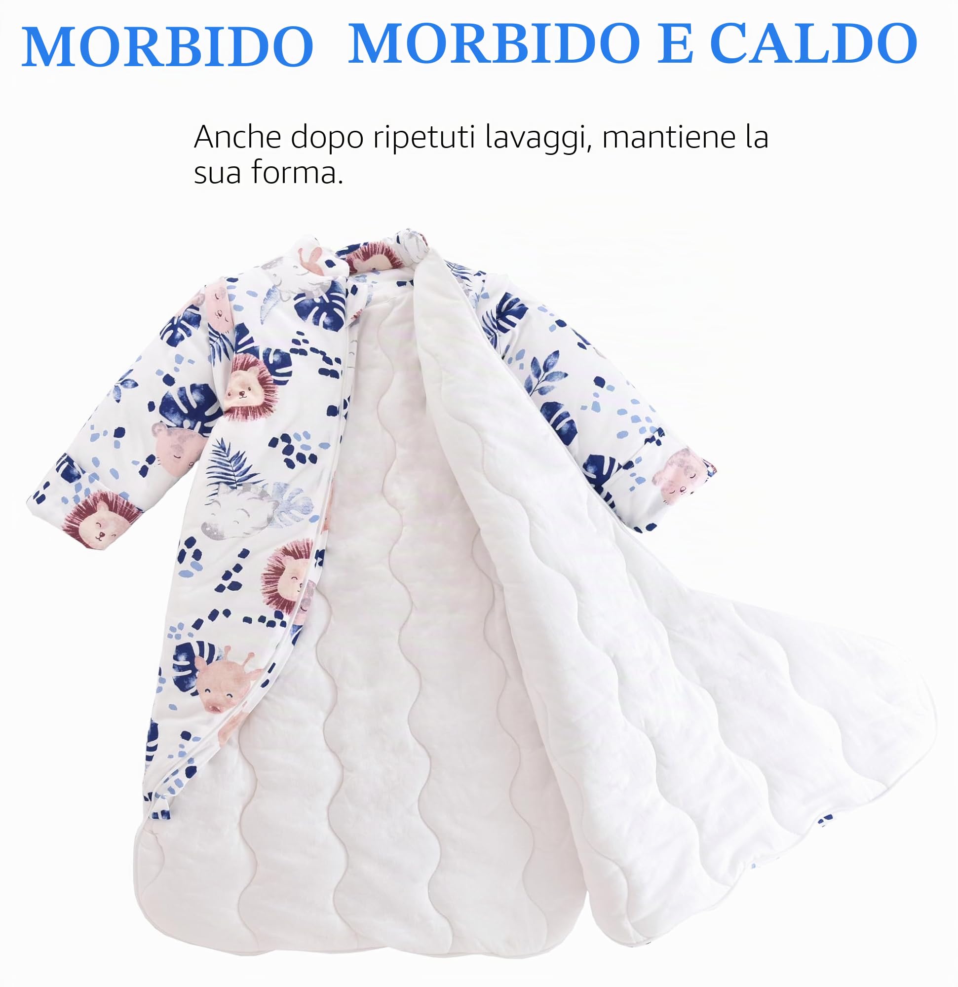 Chilsuessy Sacco nanna invernale 3,5 Tog, per bambini, caldo, per ragazzi e ragazze, neonati, giungla leone, 3,5 tog, M (75-90 cm)