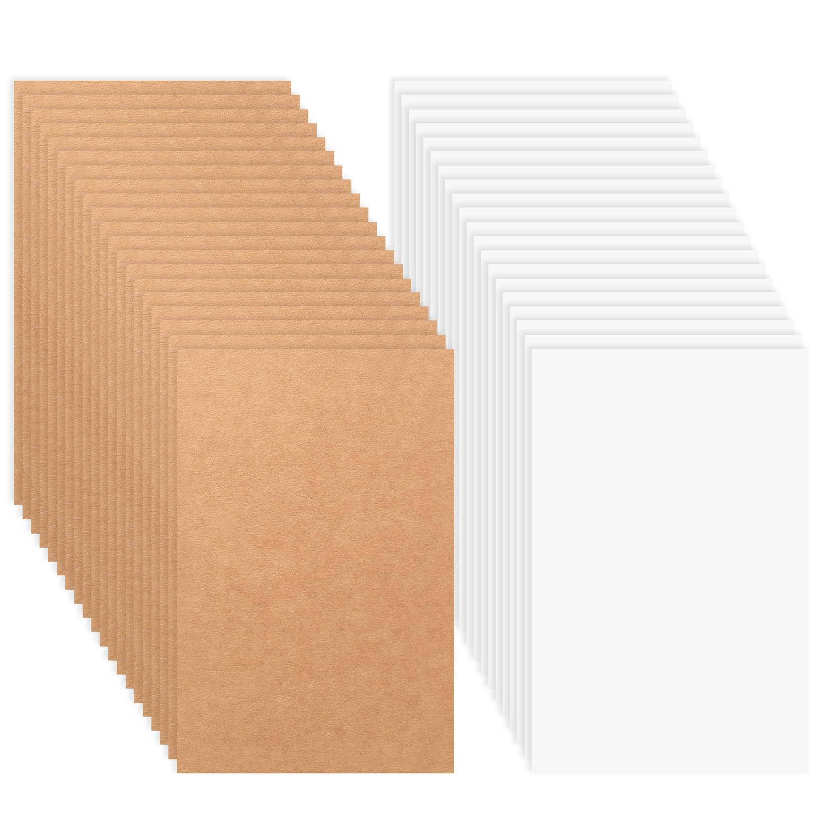100 Sheets Blank Kraft Paper Cards A6 Blank Postcards, A6 350 GSM Brown and White Cards, Double-Sided Postcard Paper Cardstock for Printing Arts and Crafts(95 x 145 mm/3.74 x 5.71 inch)