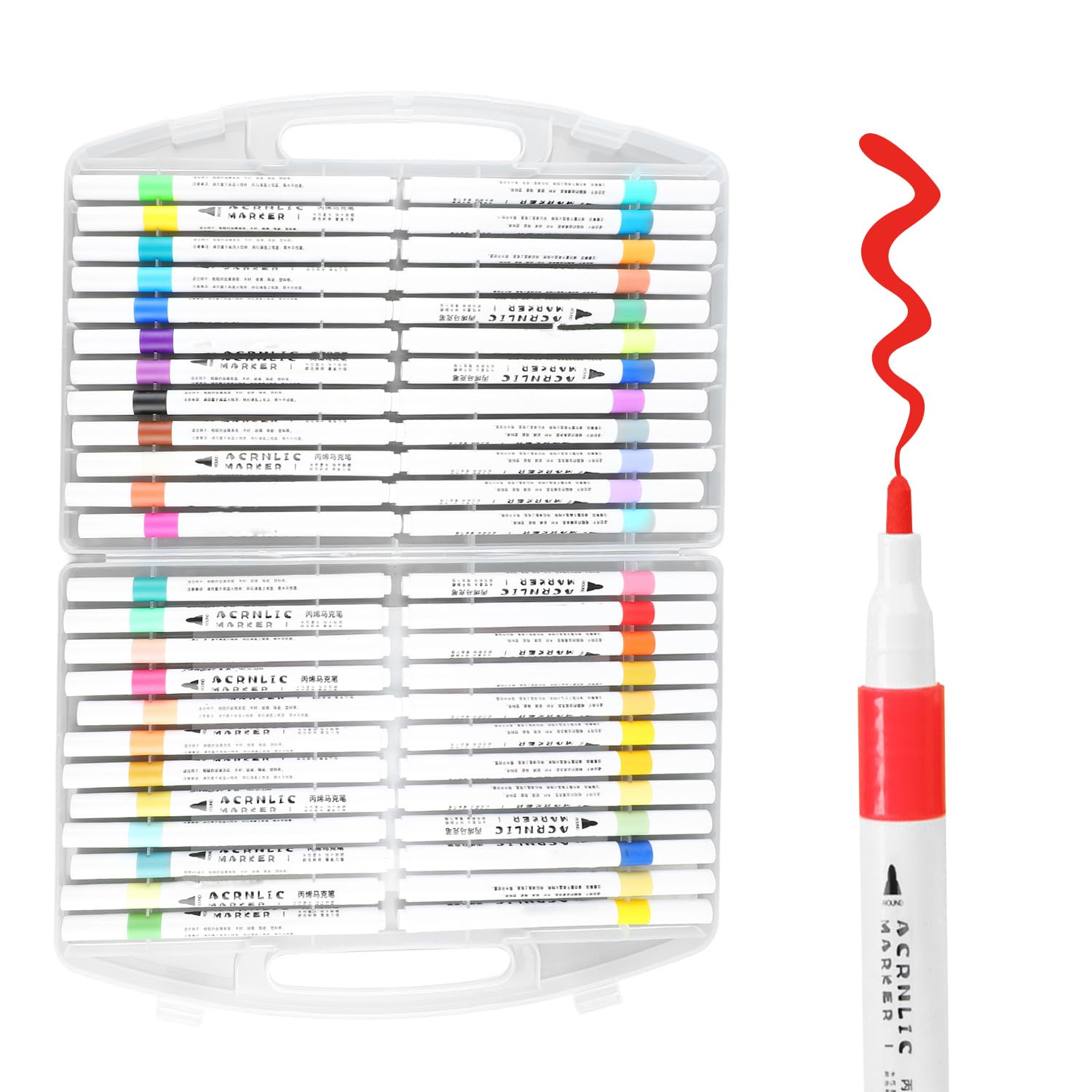 アクリルペイントマーカーペン【️全48色】　② Amazon.co.jp: 48色 アクリルペイントマーカーペン プラスチック
