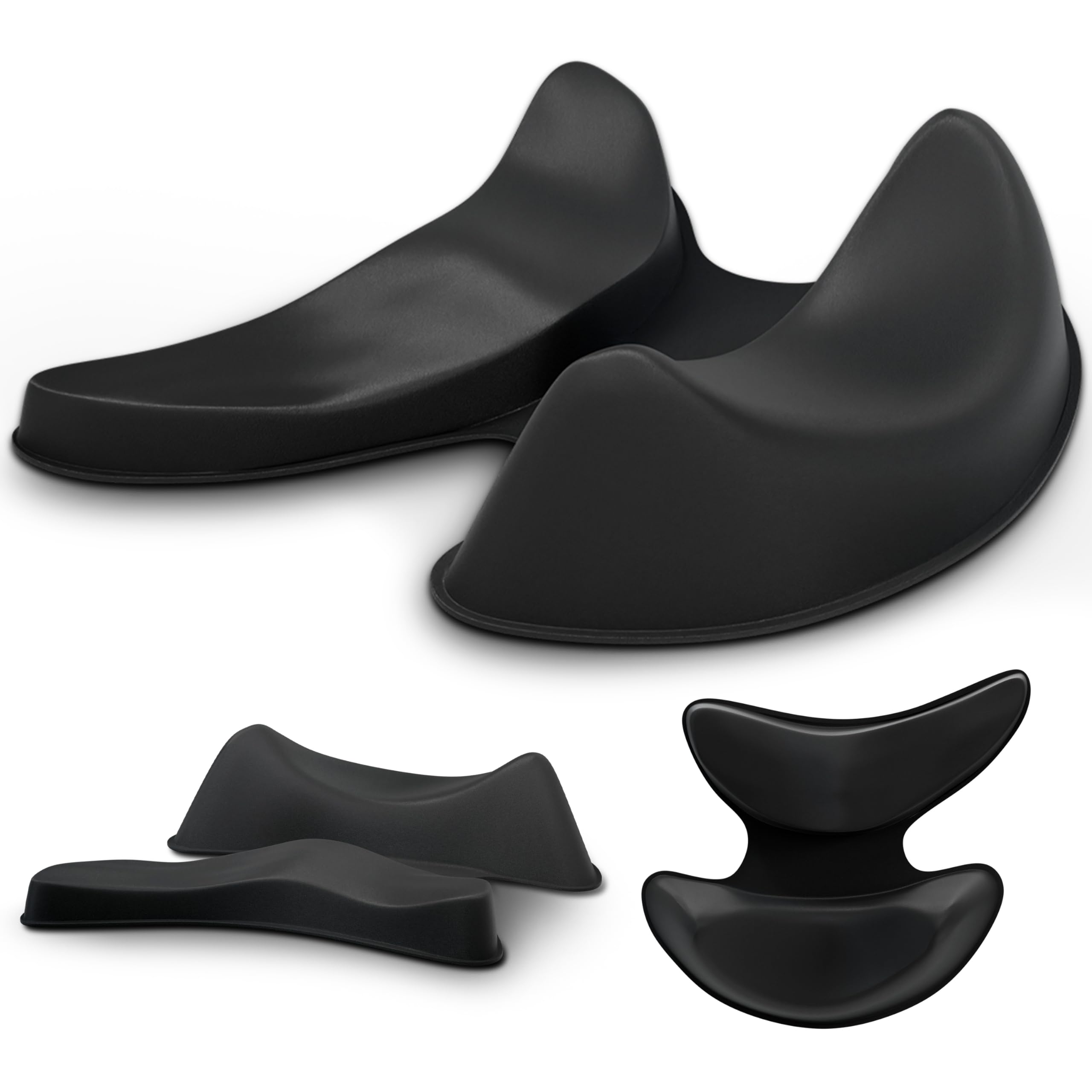 Ergonomiczna podkładka pod mysz na biurko, podkładka pod mysz, podparcie nadgarstka, gładka zakrzywiona konstrukcja, odporna na zarysowania, do gier, biura lub użytku domowego, czarna