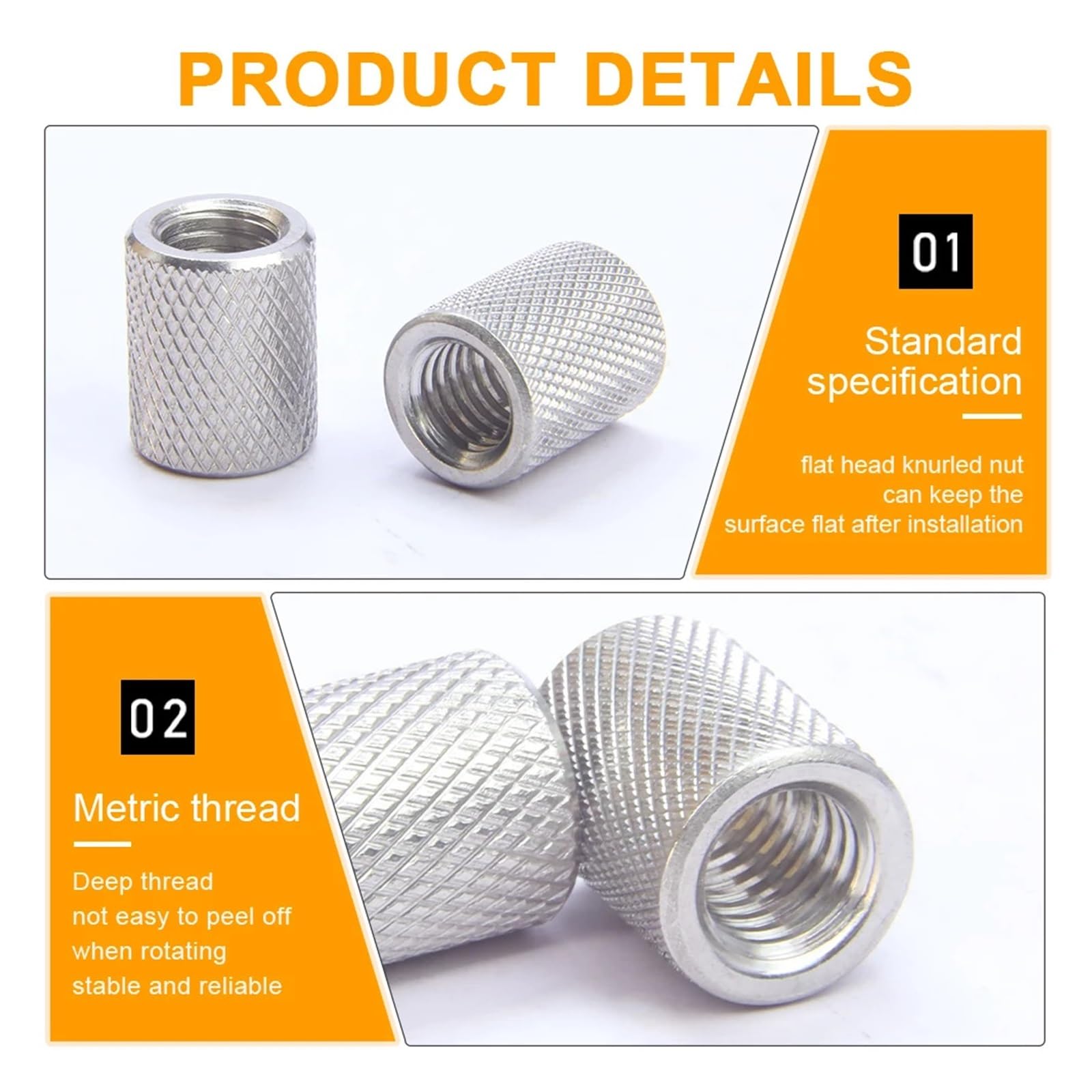 Idomin 1-5pcs Knurled Round Coupling Nut M3 M4 M5 M6 M8 M10
