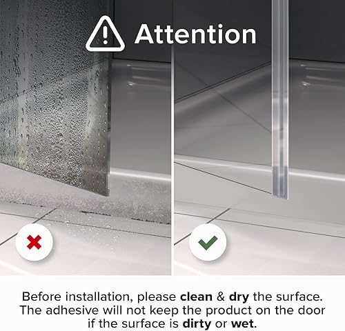 Miniatura 6 de X-Protector - Sello lateral para puerta de ducha sin marco, sello de puerta de ducha de 120 pulgadas para todos los grosores de puerta, barra de