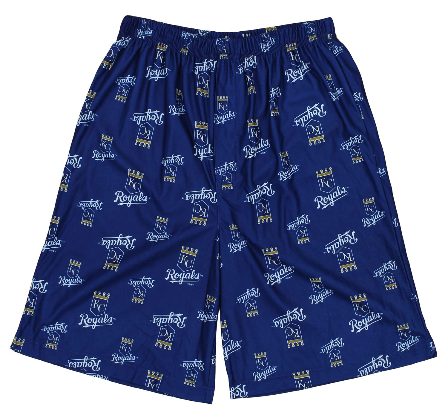Outerstuff MLB Youth Boys (8-20) Team Color Printed Logo Shorts, Kansas City Royals, Medium (10-12)