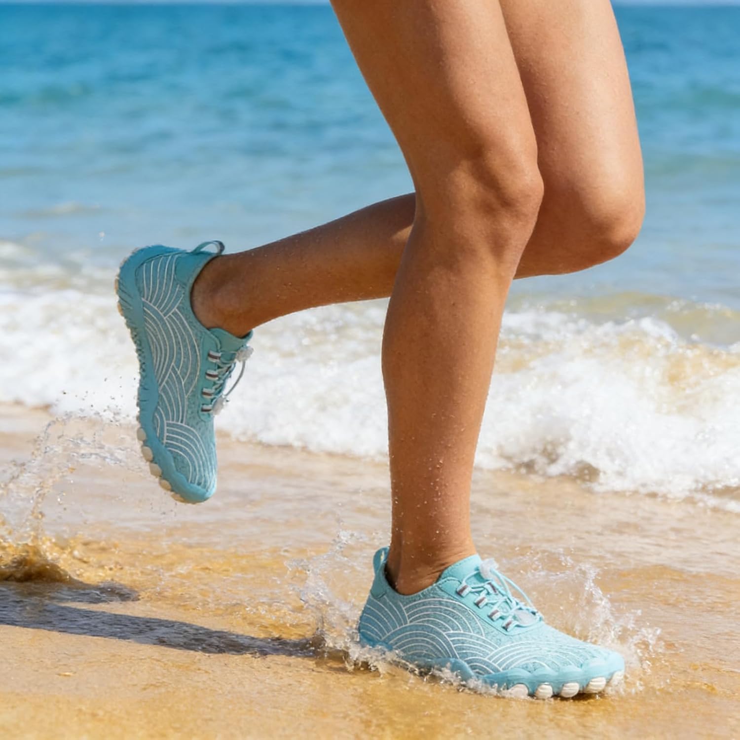 Women's Barefoot Quick-Dry Water Shoes, Lightweight Non-Slip Aqua Swim Shoes for Beach Pool Travel & Outdoor Sports Summer