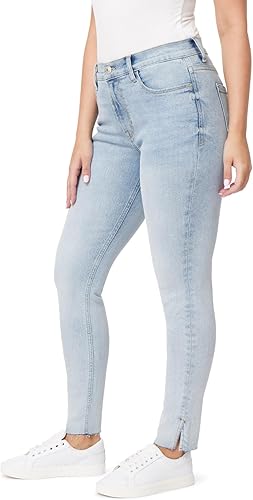 Miniatura 2 de kensie Jeans de tiro alto con dobladillo sin rematar, entrepierna de 28 pulgadas, tallas 0-16