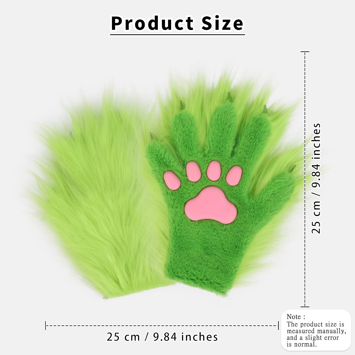 Faux Fur Animal Paw Pads Gloves for Party Costume Accessories image 2