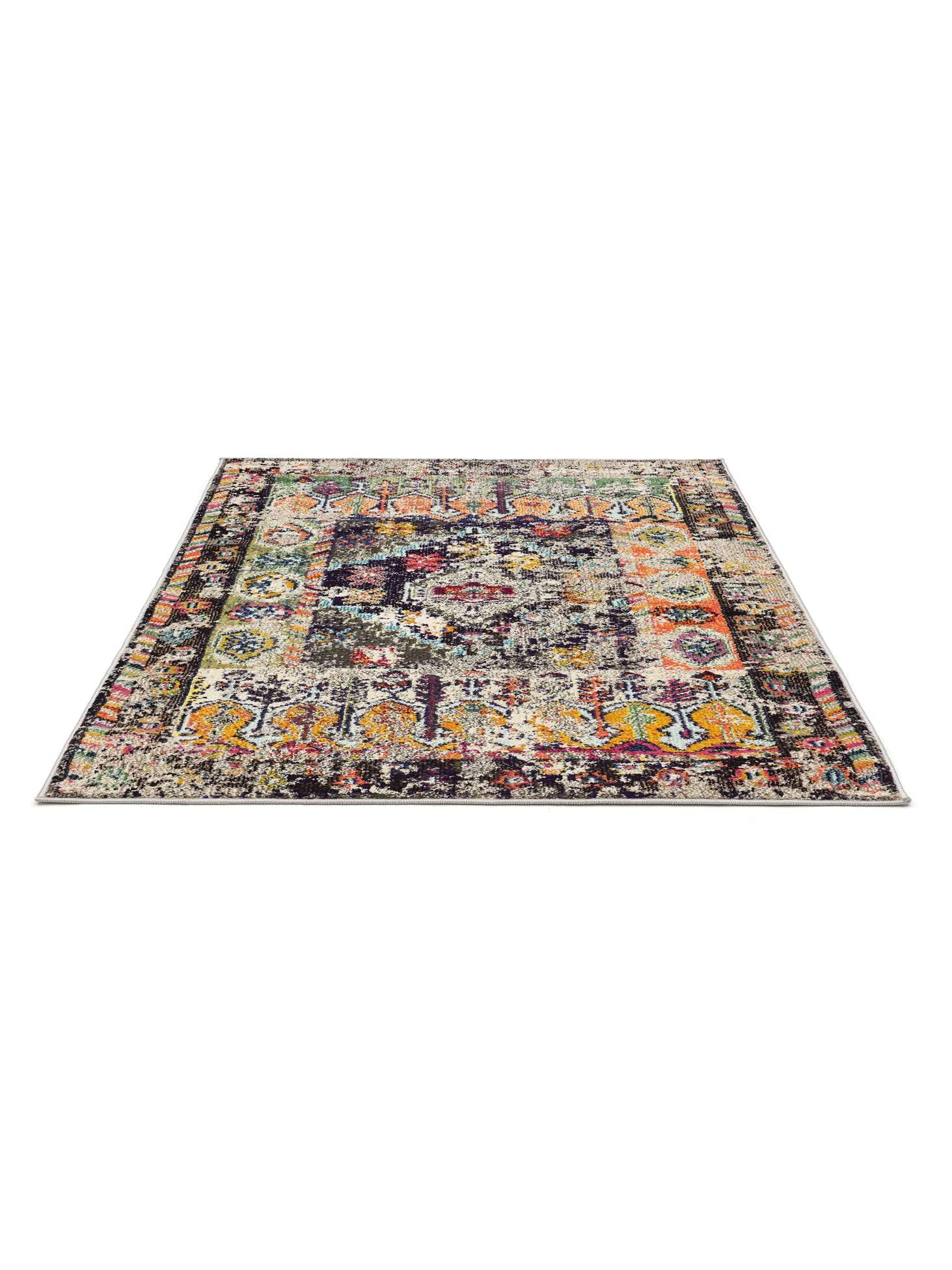 RugVista Cassiopeia Teppich, 200 x 200 cm, Schwarz/Multi