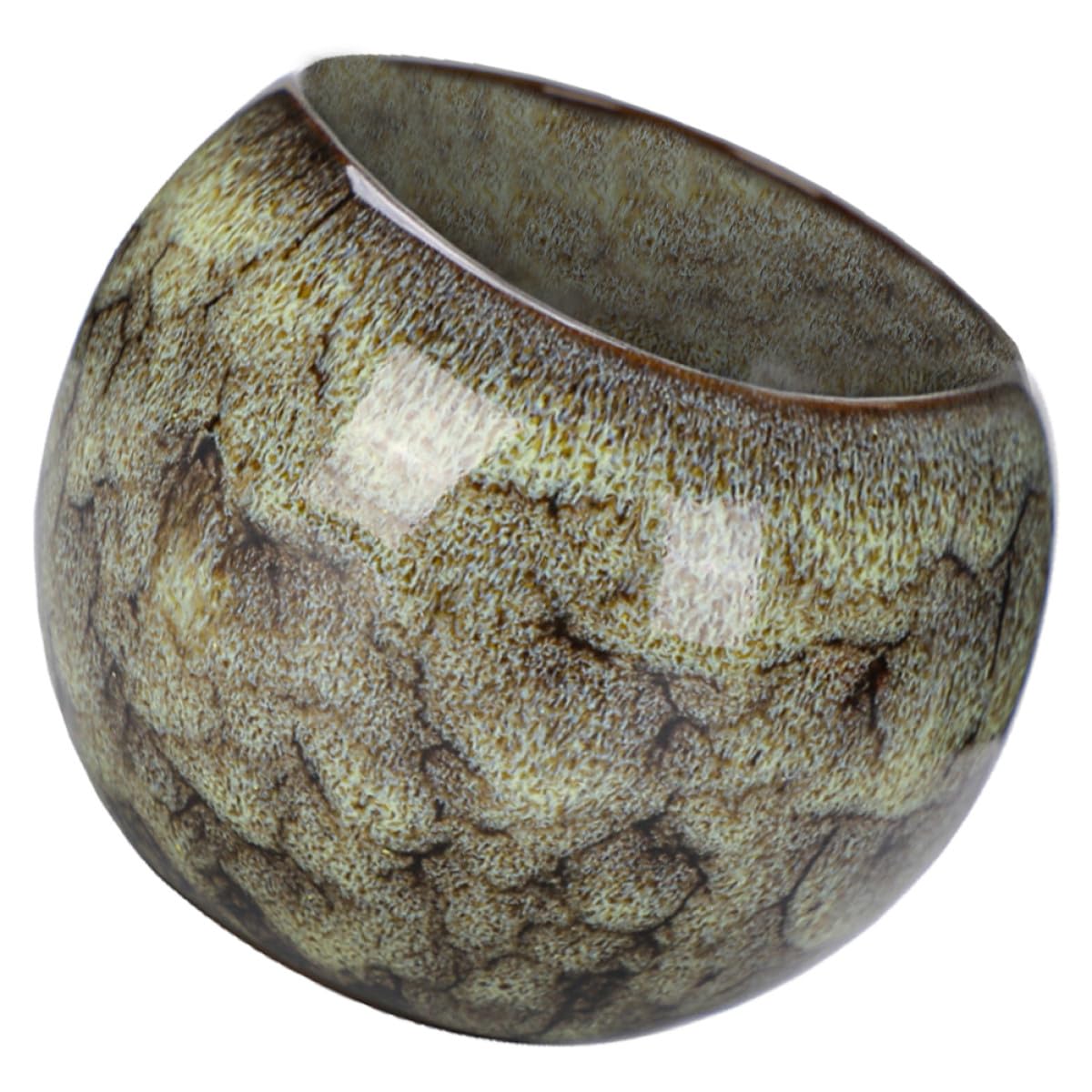 Tasse à thé en céramique jaune Yao Bian artisanale pour dégustation domestique