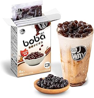 【常温】黒糖タピオカ、冷凍不要、台湾産、電子レンジ30秒で簡単調理、50g個食タイプ4食入り