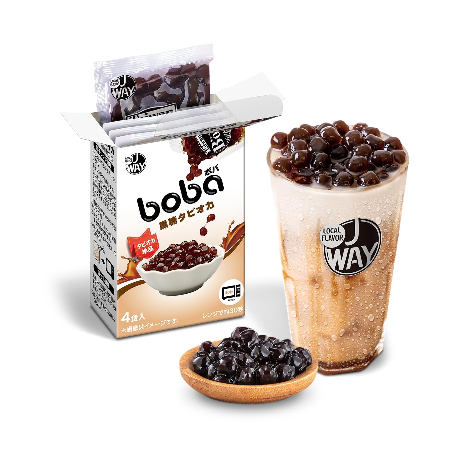 Amazon.co.jp: 【常温】黒糖タピオカ、冷凍不要、台湾産、電子レンジ30