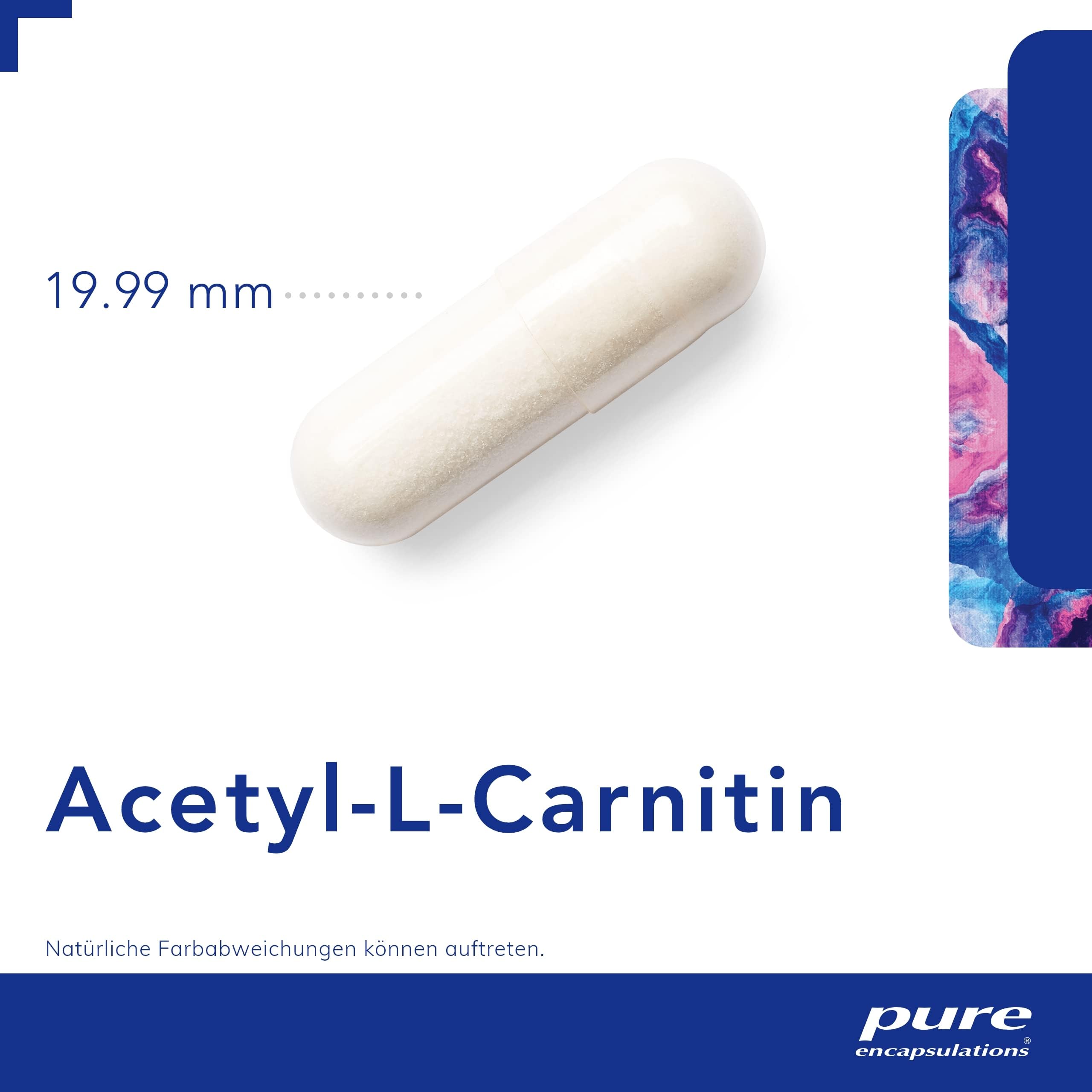 Pure Encapsulations - Acetyl L-Carnitin 250 mg– Acetylierte Form, Ohne Zusatzstoffe – 120 Kapseln