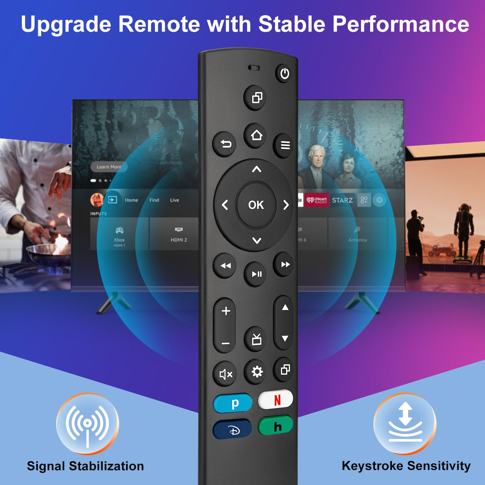 (Pack of 2) Universal Remote Control for Insignia/Toshiba/Samsung/TCL/Vizio/Pioneer/Roku Smart TVs Remote Replacement, Compatible with Voice Smart TV