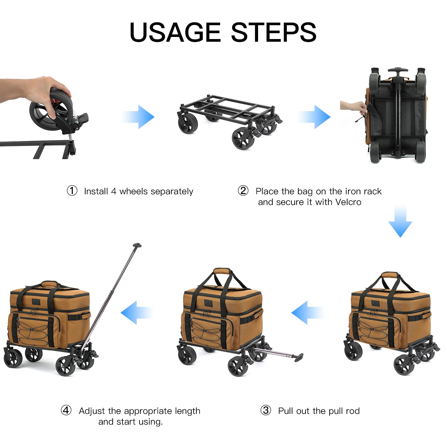 Enfriador portátil con ruedas extra grande para 85 latas, doble cubierta, resistente con ruedas todo terreno, a prueba de fugas, táctico de lados suaves para playa, campamento, picnic, viajes, marrón 4