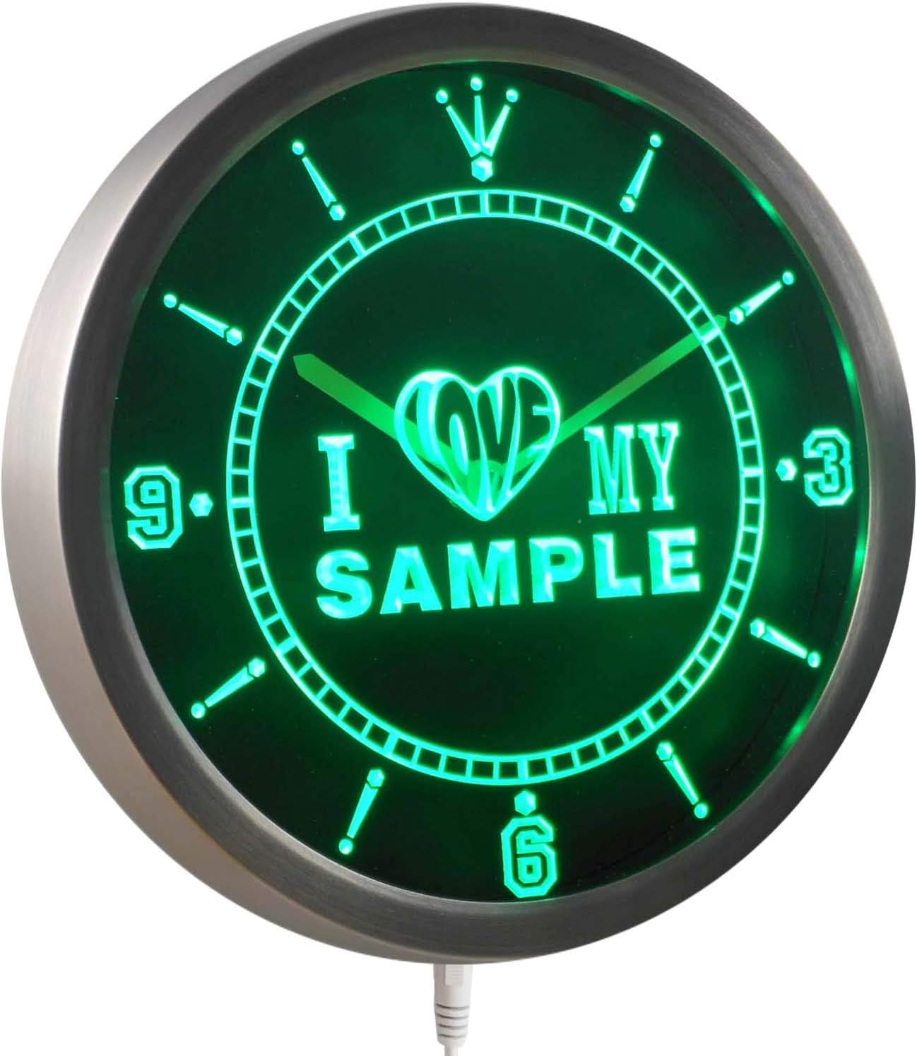 ADVPRO ncva-tm Personalized Custom Name I Love My Neon Sign LED Wall Clock